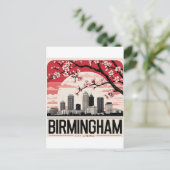Birmingham City Alabama Skyline T-shirt Briefkaart (Staand voorkant)