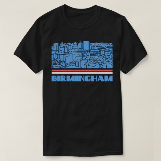 Birmingham City Cadeau Engeland Stad Silhouet Skyl T-shirt (Design voorkant)