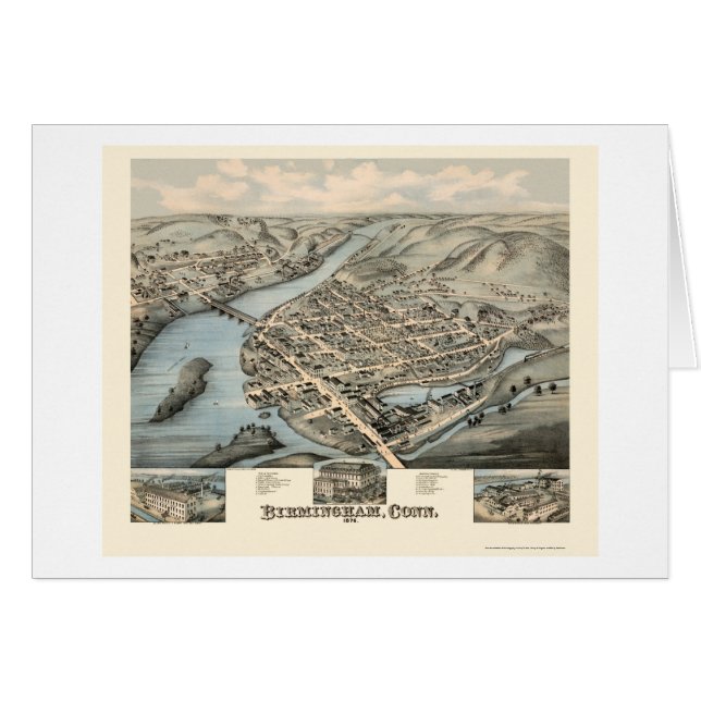 Birmingham, CT Panoramic Map - 1876 (Voorkant Horizontaal)