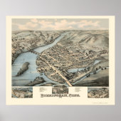 Birmingham, CT Panoramic Map - 1876 Poster (Voorkant)