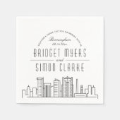 Birmingham Deco Skyline | Weddenschap Napkins Servet (Voorkant)