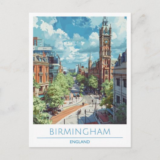 Birmingham Engeland Reizen Briefkaart (Voorkant)