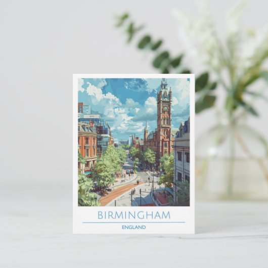 Birmingham Engeland Reizen Briefkaart (Staand voorkant)