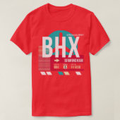 Birmingham England BHX Airport Code Bagage Label T-shirt (Design voorkant)
