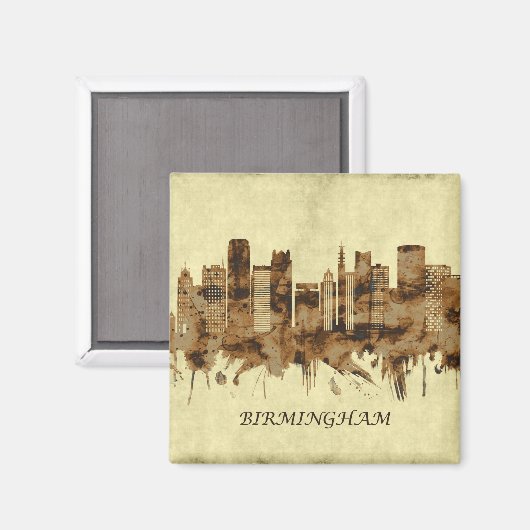 Birmingham England Cityscape Magneet (Voorkant / Achterkant)