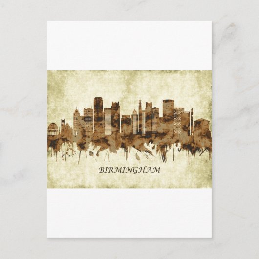 Birmingham England Cityscape Uitnodiging Briefkaart (Voorkant)