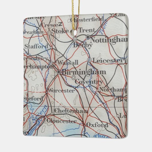 Birmingham England  Map Keramisch Ornament (Links)