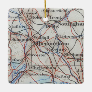 Birmingham England  Map Keramisch Ornament