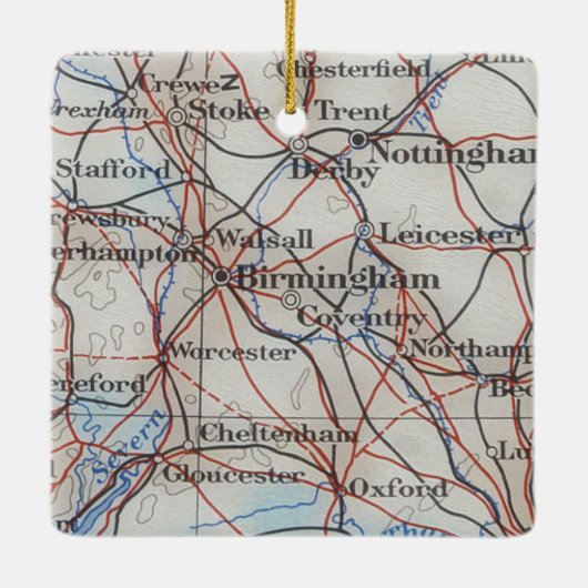 Birmingham England  Map Keramisch Ornament (Achterkant)