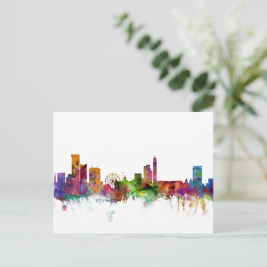 Birmingham England Skyline Briefkaart (Staand voorkant)