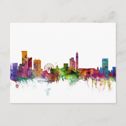 Birmingham England Skyline Briefkaart (Voorkant)