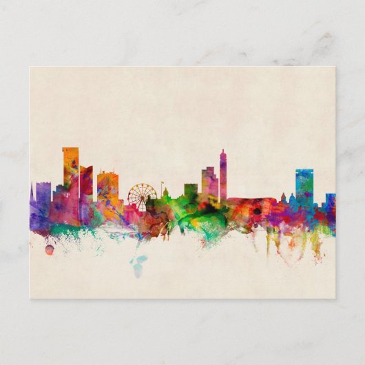 Birmingham England Skyline Cityscape Briefkaart (Voorkant)