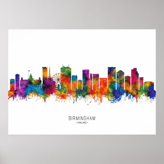 Birmingham England Skyline Poster (Voorkant)