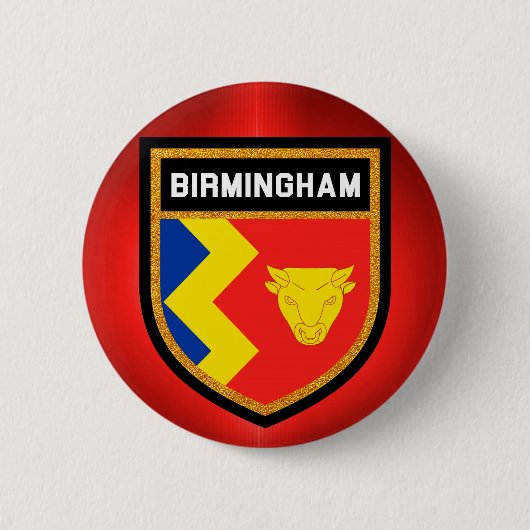 Birmingham Flag Ronde Button 5,7 Cm (Voorkant)