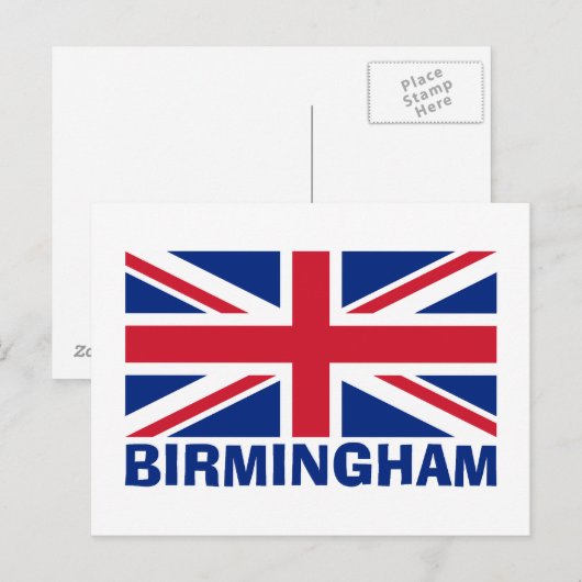 Birmingham in het blauw briefkaart (Voorkant / Achterkant)