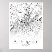 Birmingham Map - Alabama - City Map Poster (Voorkant)