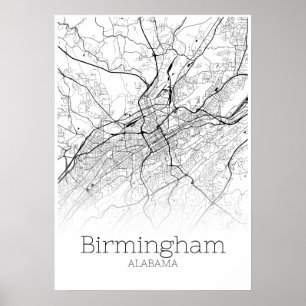 Birmingham Map - Alabama - City Map Poster