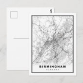 Birmingham Map Briefkaart (Voorkant / Achterkant)