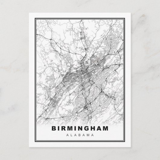 Birmingham Map Briefkaart (Voorkant)