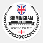 Birmingham Ronde Sticker (Voorkant)