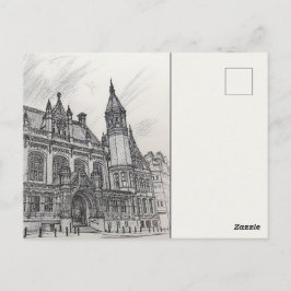 Birmingham stadsplattegrond ansichtkaart houtskool briefkaart