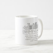 Birmingham Stylized Skyline | Aangepaste slogan Koffiemok (Voorkant rechts)