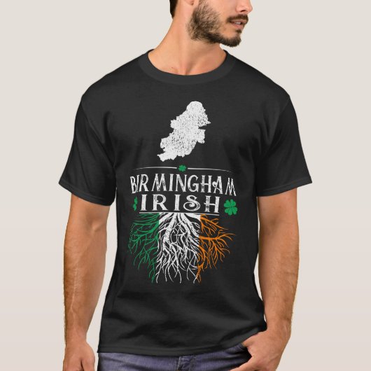 Birmingham UK City Irish Roots St Patrick Day T-shirt (Voorkant)