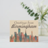 BIRMINGHAM UK SKYLINE BRIEFKAART (Staand voorkant)