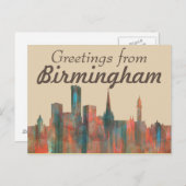 BIRMINGHAM UK SKYLINE BRIEFKAART (Voorkant / Achterkant)