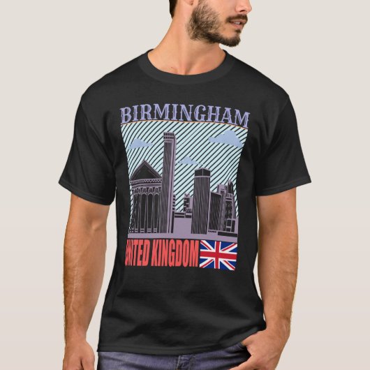 Birmingham UK Skyline Country City Skyline Landmar T-shirt (Voorkant)