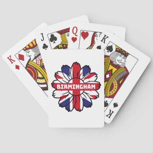 Birmingham Union Jack Sunflower Britse trots Pokerkaarten (Achterkant)