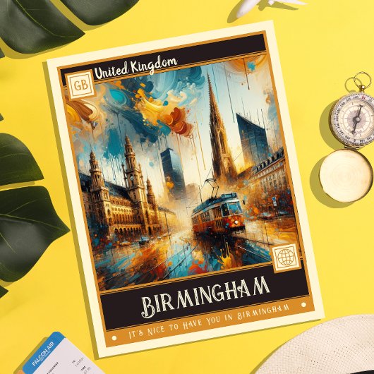Birmingham, Verenigd Koninkrijk |  schilderij Briefkaart