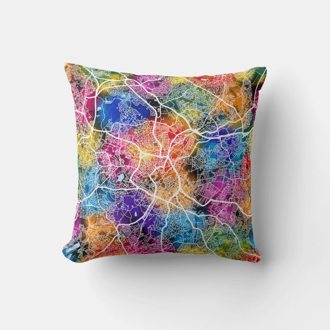 Birmingham Verenigd Koninkrijk Stadsplattegrond Kussen (Voorkant)
