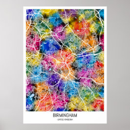 Birmingham Verenigd Koninkrijk Stadsplattegrond Poster