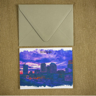 Birmingham Verenigd Koninkrijk waterverf Uitzicht Briefkaart