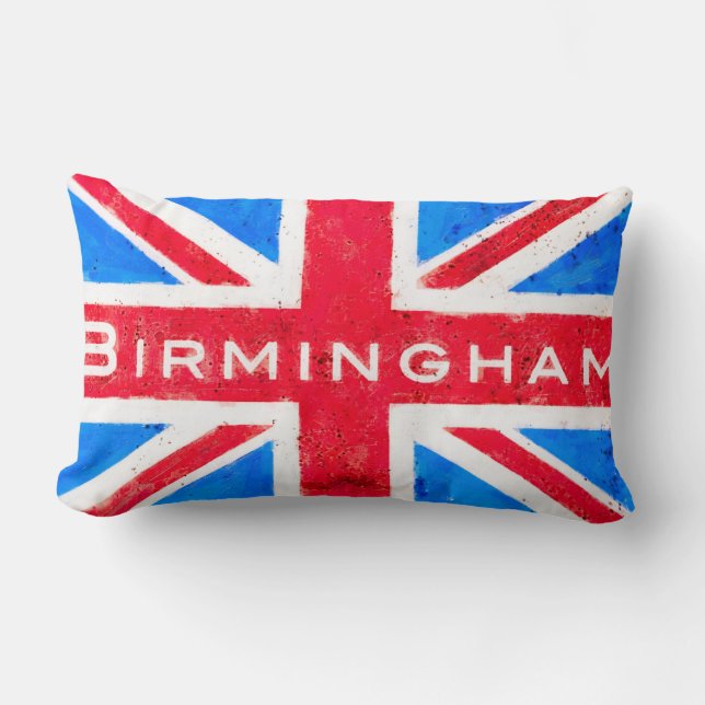Birmingham - Vintage Verenigd Koninkrijk Union Jac Kussen (Voorkant)
