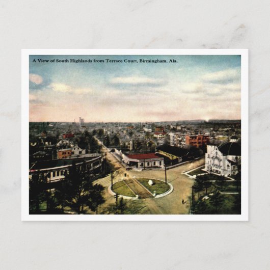 Birminghham AL, South Highlands View Vintage Briefkaart (Voorkant)