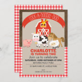 Birmyard Barnyard Animals Birthday Invitation Kaart (Voorkant / Achterkant)