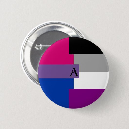 Biromantische aseksuele bi-ace-pin ronde button 5,7 cm (Voorkant /achterkant)