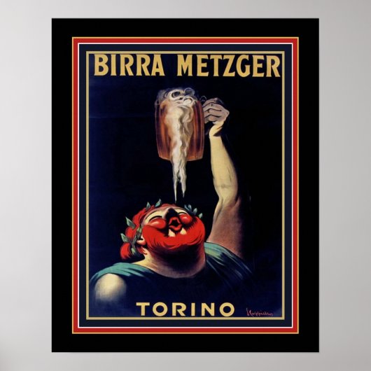 Birra Metzer van Leonetto Cappiello Poster (Voorkant)