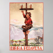 BIRRA PEDAVENA 1920  Italiaans bier Advert Poster (Voorkant)