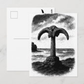 Birsay Walvisbot – Orkney Inktmonument Briefkaart (Voorkant / Achterkant)