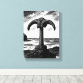 Birsay Walvisbot – Orkney Inktmonument Canvas Afdruk (Insitu (Houten vloer))
