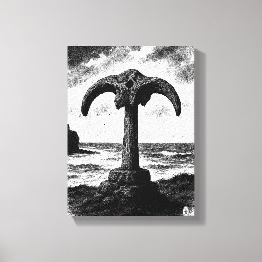 Birsay Walvisbot – Orkney Inktmonument Canvas Afdruk (Voorkant)