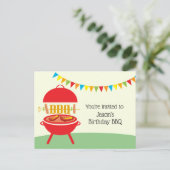 birt BBQ, barbecue, bbq grill, Invitation Postcard Uitnodiging Briefkaart (Staand voorkant)