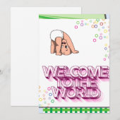 Birt Felicitatie baby Feestdagenkaart (Voorkant / Achterkant)