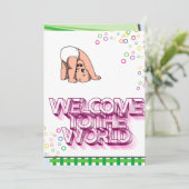 Birt Felicitatie baby Feestdagenkaart (Staand voorkant)