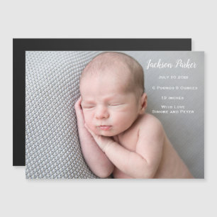 Birth Announcement afbeelding foto van pasgeboren  Magnetische Uitnodiging