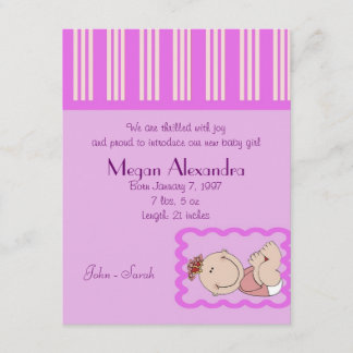 Birth Announcement Baby Girl Aankondiging