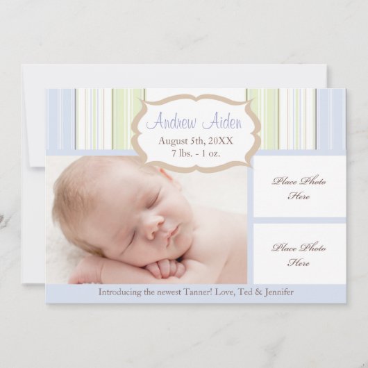 Birth Announcement Boy Aankondiging (Voorkant)